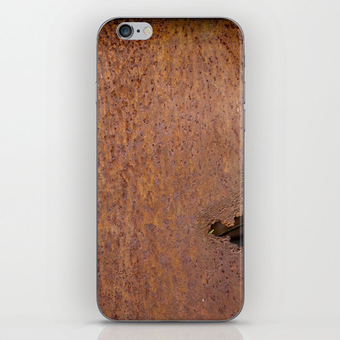 Close-up detail of Rusty brown worn out steel panel iPhone Skin