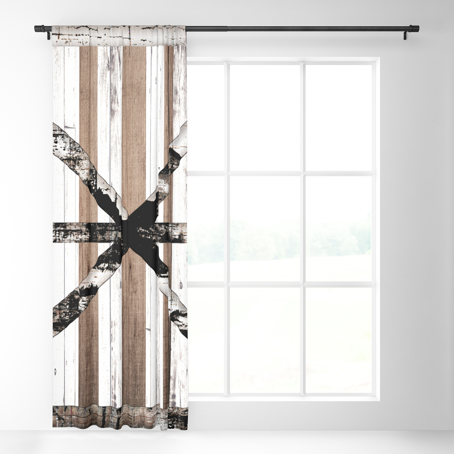 Rustic Multi Wood Barn Door Blackout Curtain By Christyne Society6