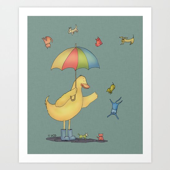 It's raining cats and dogs Art Print