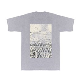 Minimal Line Mountain Beauty III T Shirt | Shapes, Color, Pine, Minimal, Minimalist, Mountain, Winter, Drawing, Minimalism, Art 