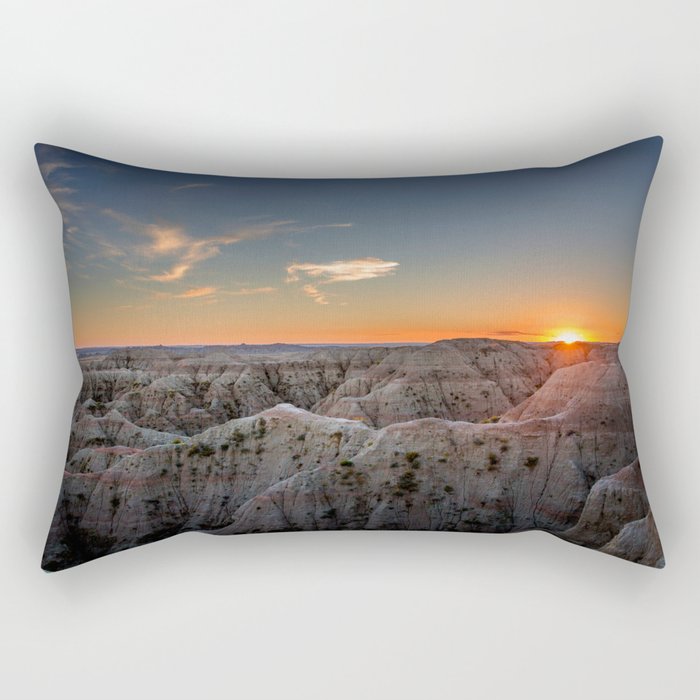 South Dakota Sunset - Dusk in the Badlands Rectangular Pillow