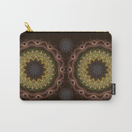 Groovy fractal mandala with tribal patterns Carry-All Pouch