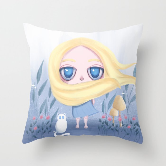 "Breeze" Creepy Girl Throw Pillow