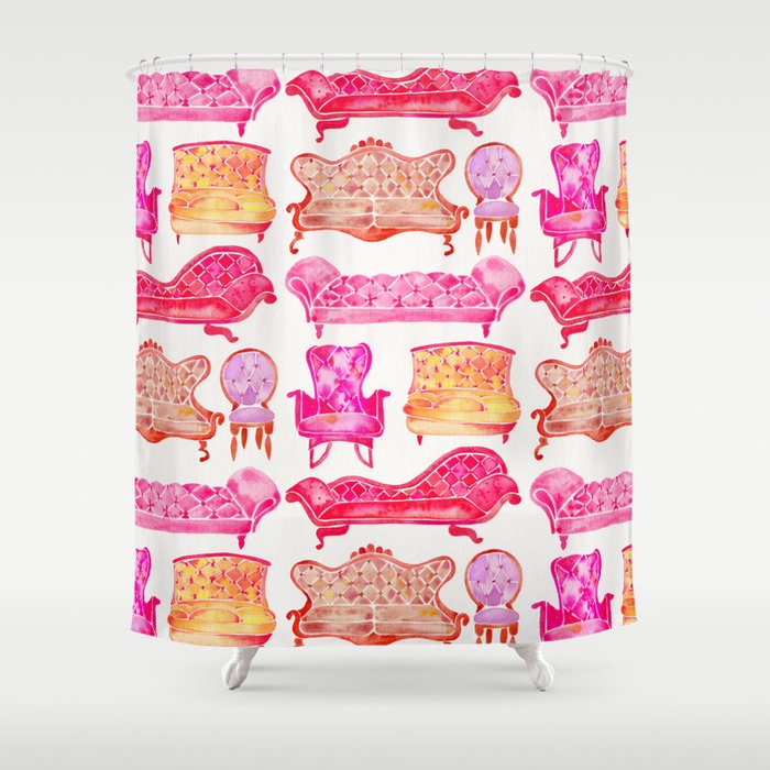 Victorian Lounge – Pink Palette Shower Curtain