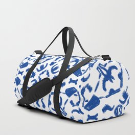 Daisy Dog Retro Southwest Bandana Pattern in Navy Blue Duffle Bag