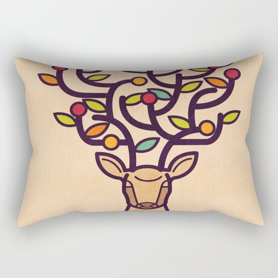One Happy Deer Rectangular Pillow
