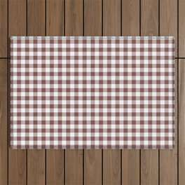 Dark Red and White Buffalo Plaid Pattern Pairs DE 2022 Popular Color Revival Red DET441 Outdoor Rug