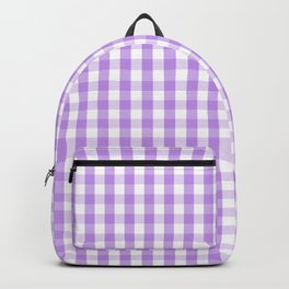 Lilac and White Gingham Check Backpack