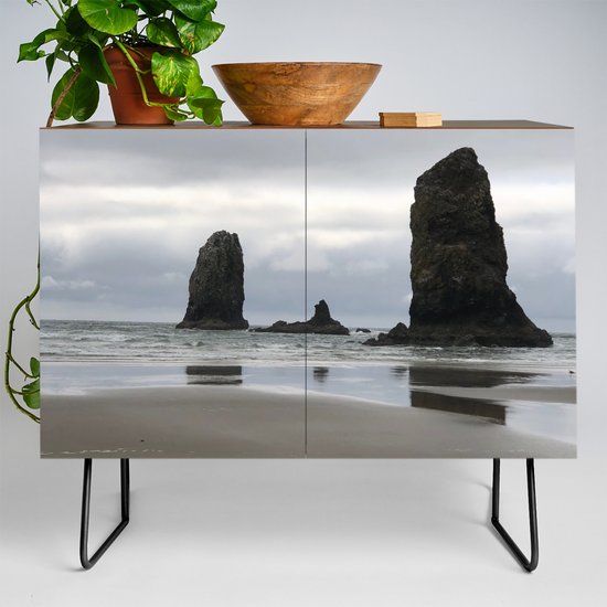 Cannon Beach Mystical Rocks Credenza By Naturephilia Society6