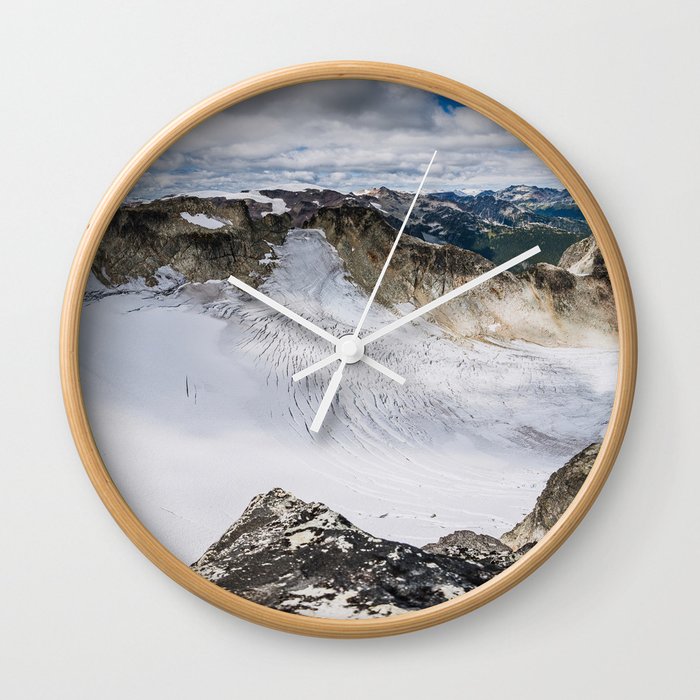 Brandywine Mountain Glacier Ice-field Lookout Panorama near Whistler, British Columbia, Canada Wall Clock