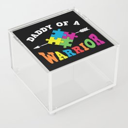 Daddy Of A Warrior Autism Awareness Acrylic Box