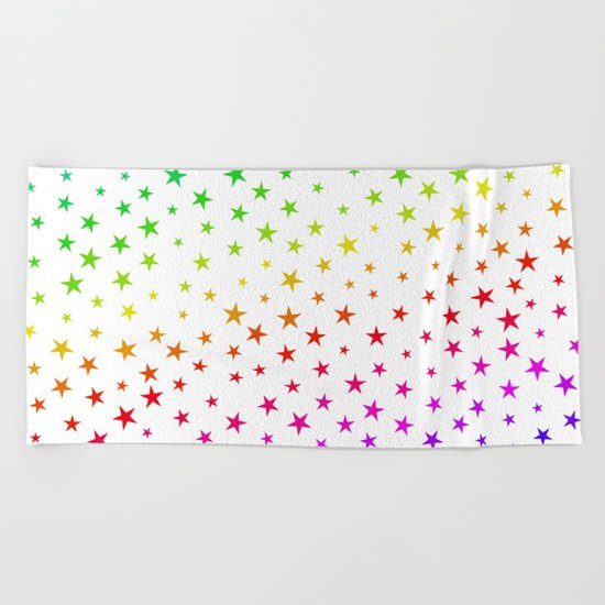 A Rainbow of Stars Beach Towel