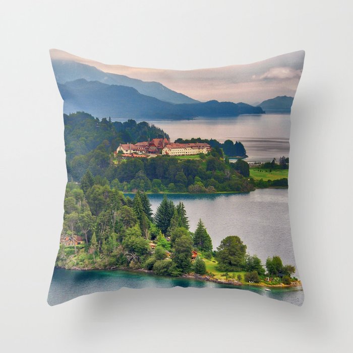 Argentina Photography - Beautiful Hotel Surrounded By Majestic Landscape Throw Pillow