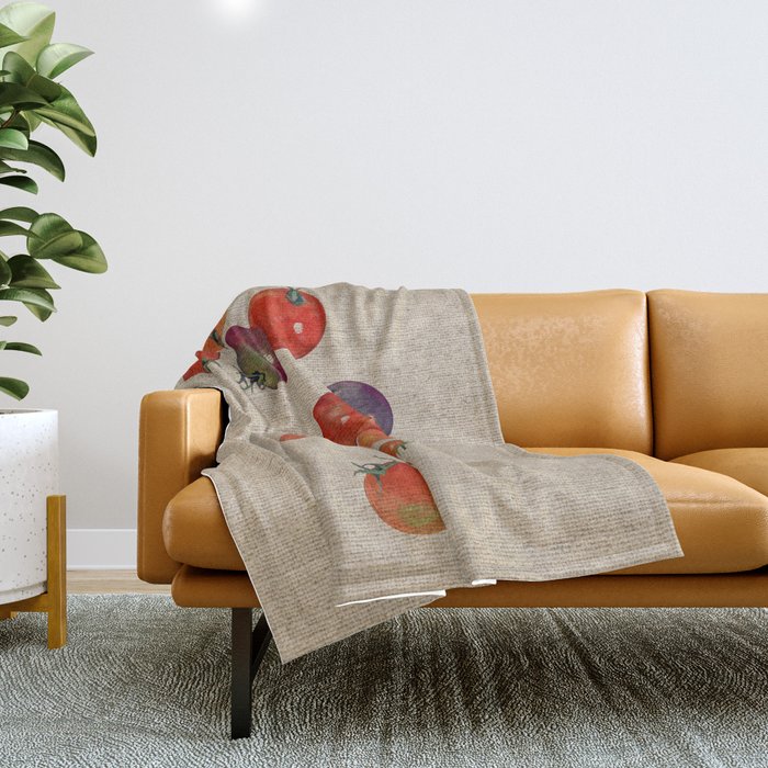 Rainbow Cherry Tomatoes Throw Blanket