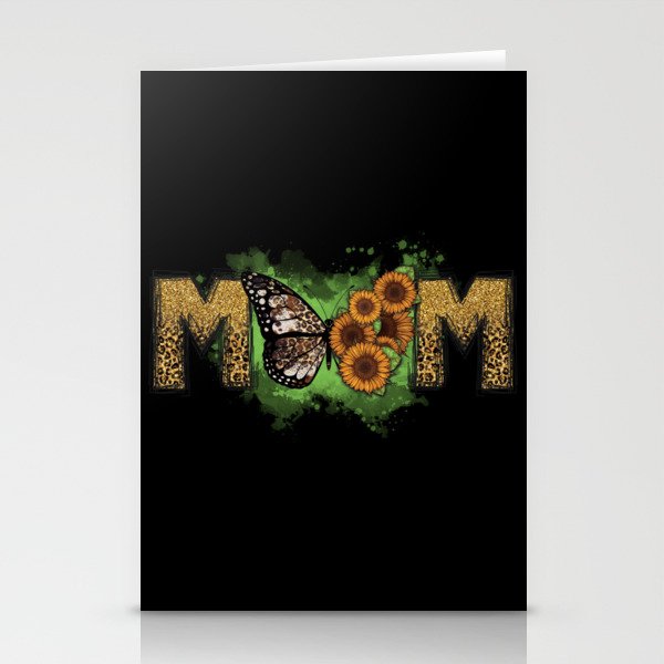 Mom sunflower and butterfly mothersday Stationery Cards