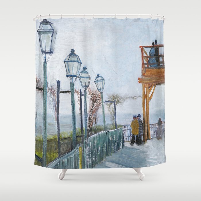 Terrace and Observation Deck at the Moulin de Blute-Fin, Montmartre  Shower Curtain