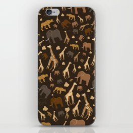 Safari Giraffe, elephants and cheetah pattern  iPhone Skin