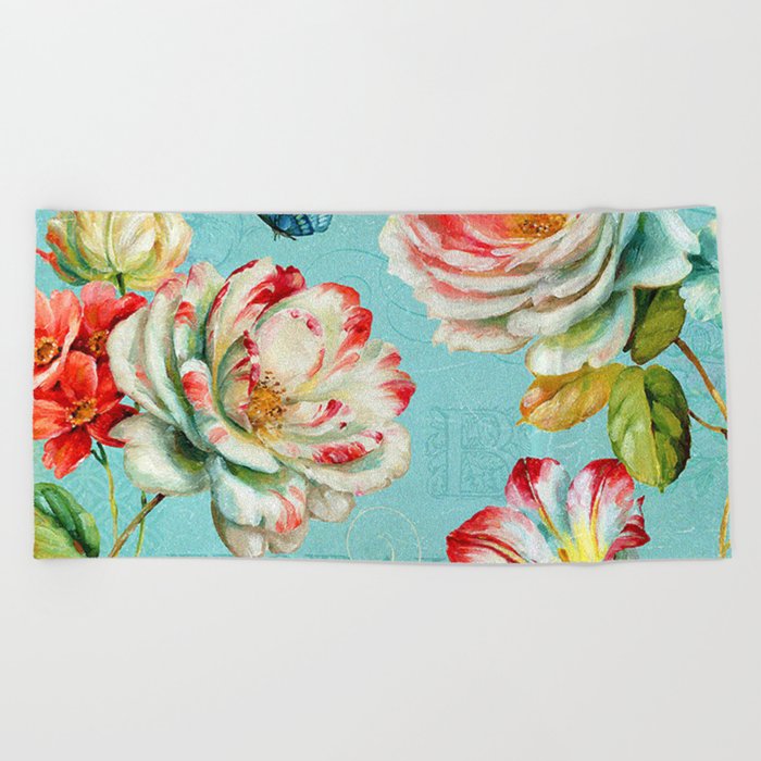 Vintage Floral Wallpaper With Butterfly Digital Vector Painting Beach