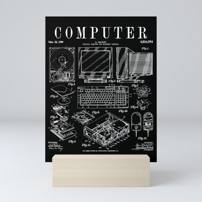Computer Gamer Geek Vintage IT PC Hardware Patent Print Mini Art Print