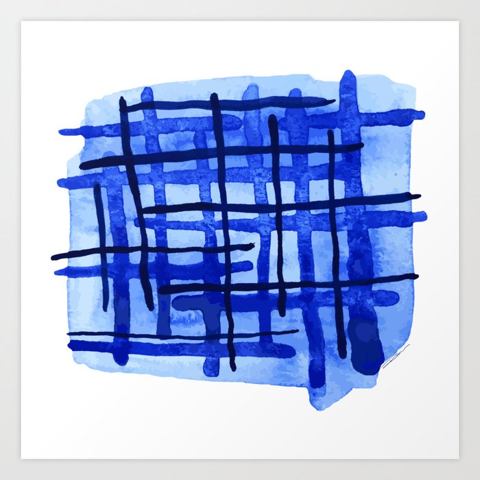 Blue Plaid Art Print