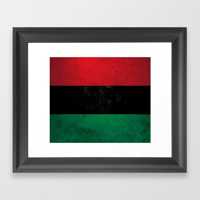 Distressed Afro-American / Pan-African / UNIA flag Framed Art Print