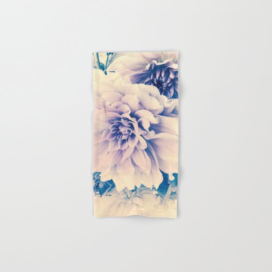 Delicate Beauty (Vintage Blue Lavender Dahlias) Hand & Bath Towel