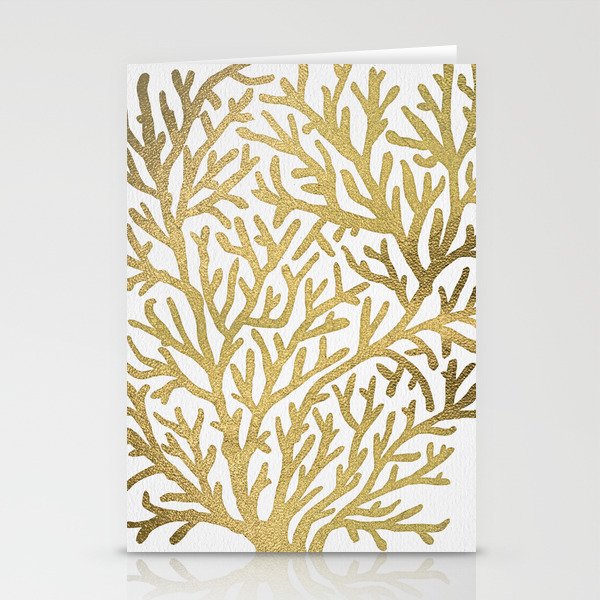 Gold Coral Stationery Cards