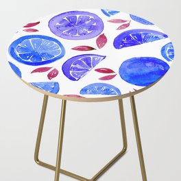 Citrus pattern - blue Side Table