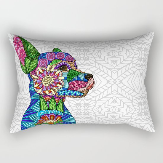 Folk Art Puppy Rectangular Pillow