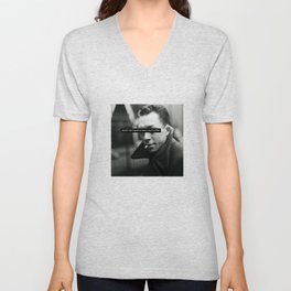 "Should I Kill Myself or Have a Cup of Coffee?" Albert Camus Quote V Neck T Shirt