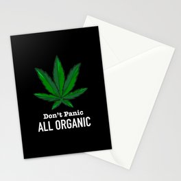 Don't Panic All Organic - Funny Weed Marijuana Cannabis Stationery Card