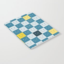 Plaid of Emotions pattern blue Notebook