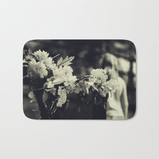 Basket with flowers Bath Mat