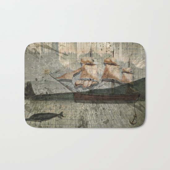paper III :: octopus/ship Bath Mat