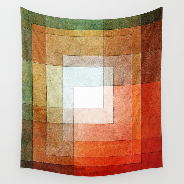 White Framed Polyphonically by Paul Klee Wall Tapestry