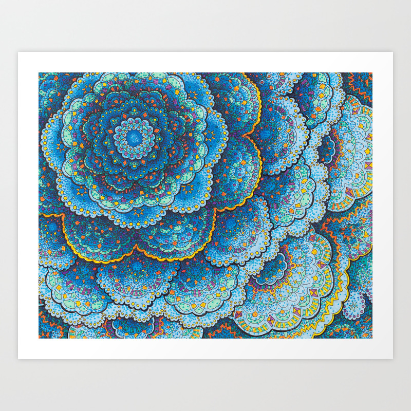 Birthday Mandala Art Print By Flammejumelle Society6