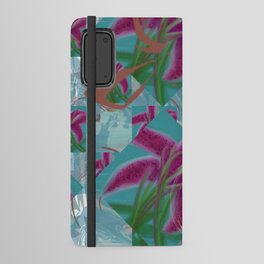 Fancy Lilies Teal  Android Wallet Case