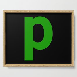 letter P (Green & Black) Serving Tray