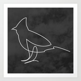 waxwing - natural square Art Print