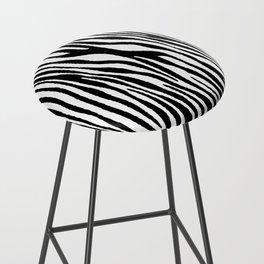 Vegan Zebra Fur Animal Print Design (Black) Bar Stool