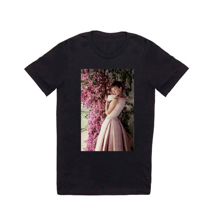 Audrey Hepburn Flowers T Shirt