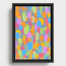 Dancing Dabs of Color! Framed Canvas