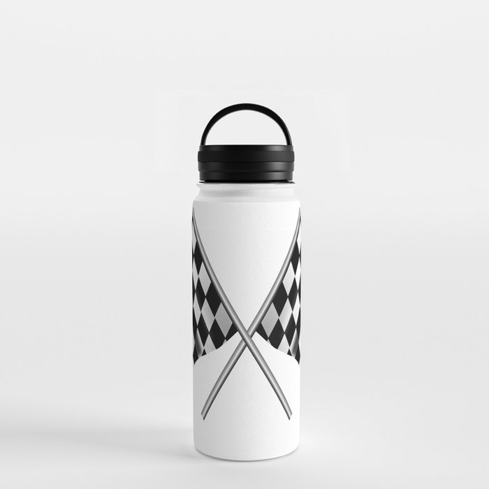 Chequered Flag Crossed Water Bottle