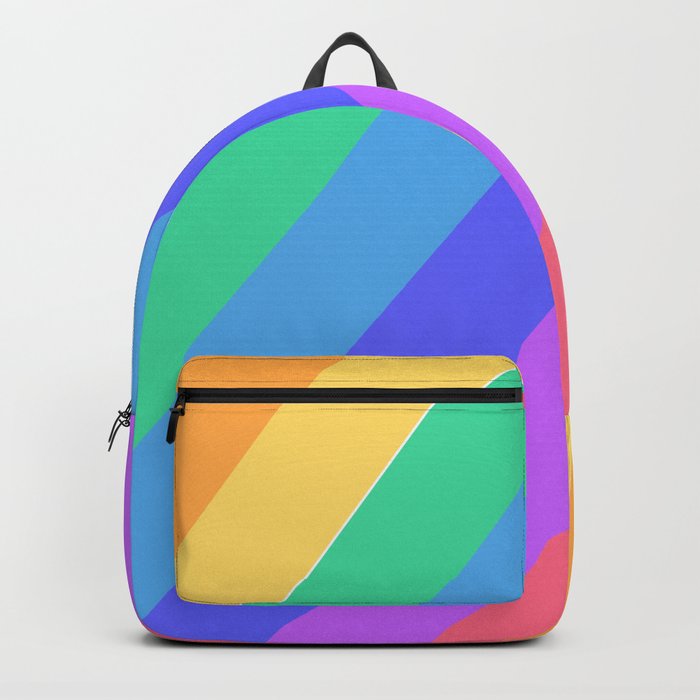Retro Pastel Rainbow Stripes Backpack