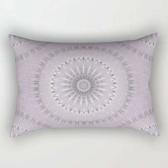 Mauve Silver Mandala Rectangular Pillow