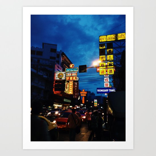 Blue Chinatown Art Print