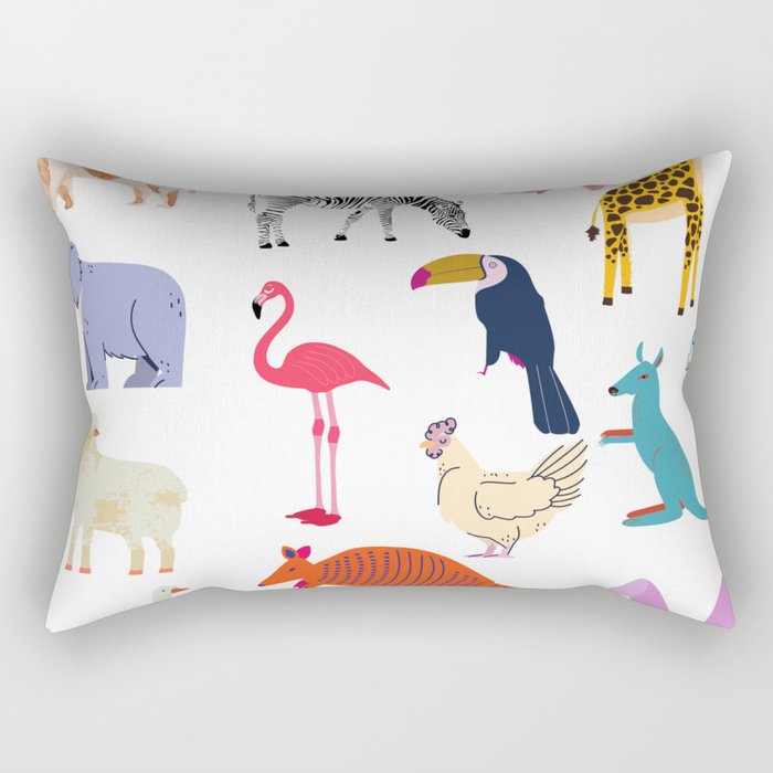 Little Animals Pattern Rectangular Pillow
