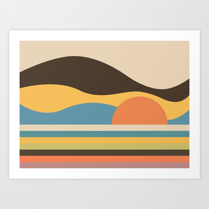 Colorful Abstract Landscape Illustration Art Print