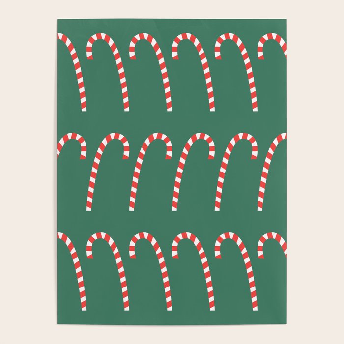Green Candy Canes Poster by April Lane Art Society6