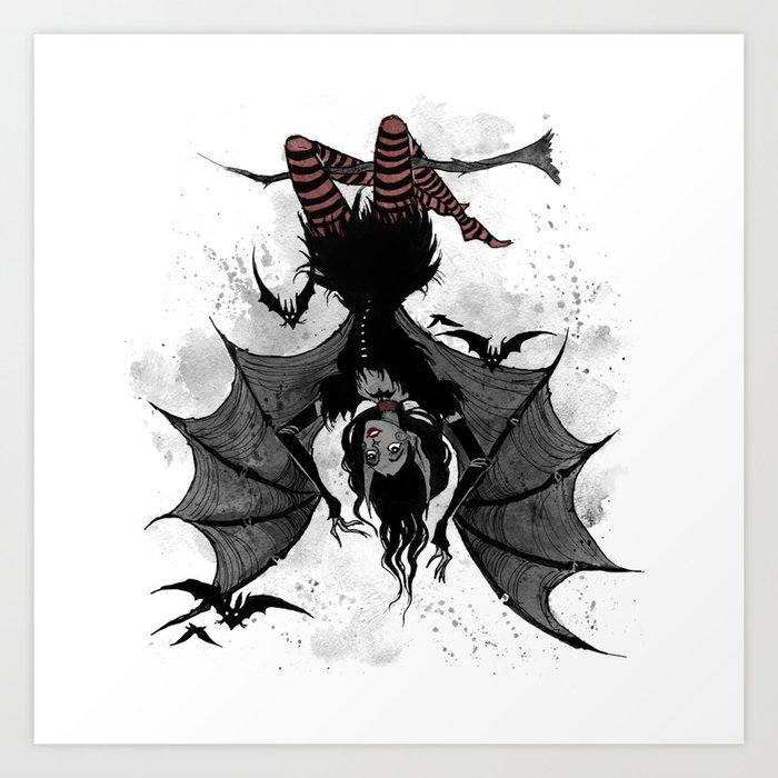 inktober bats art print by irenhorrors society6